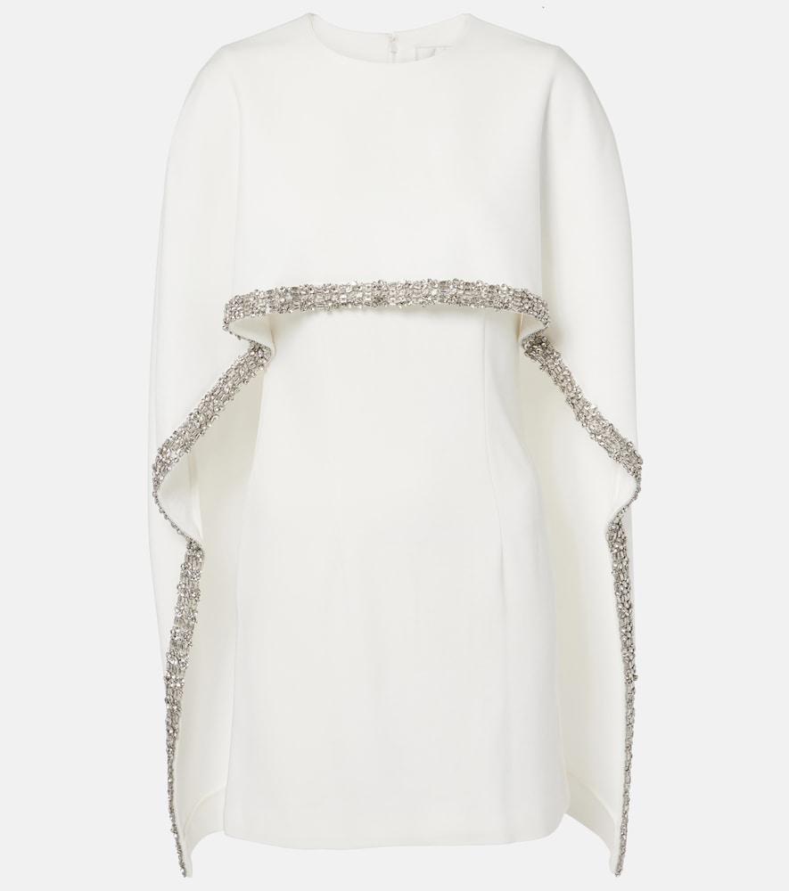 roland mouret caped embellished satin minidress