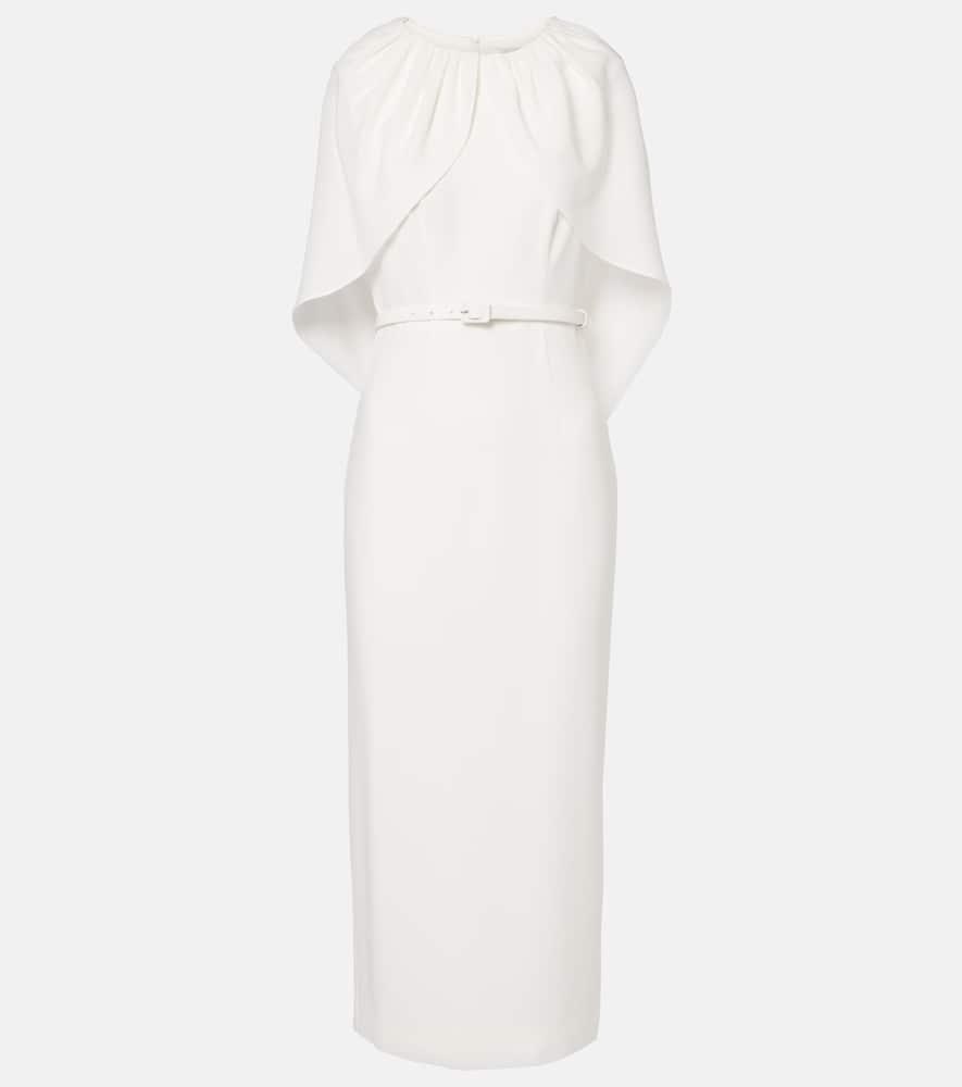 roland mouret caped satin crêpe midi dress