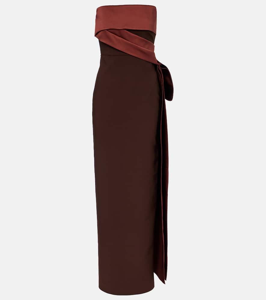 roland mouret crêpe and taffeta bustier gown