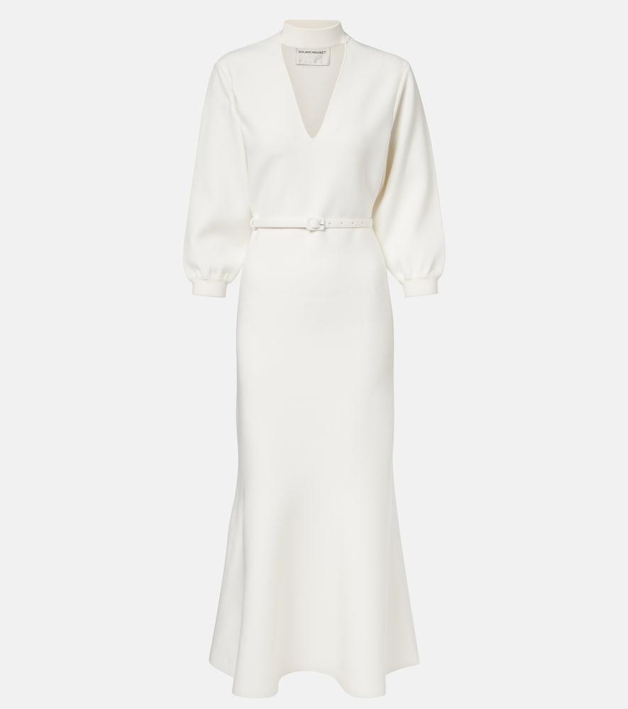 roland mouret cutout knitted belted midi dress