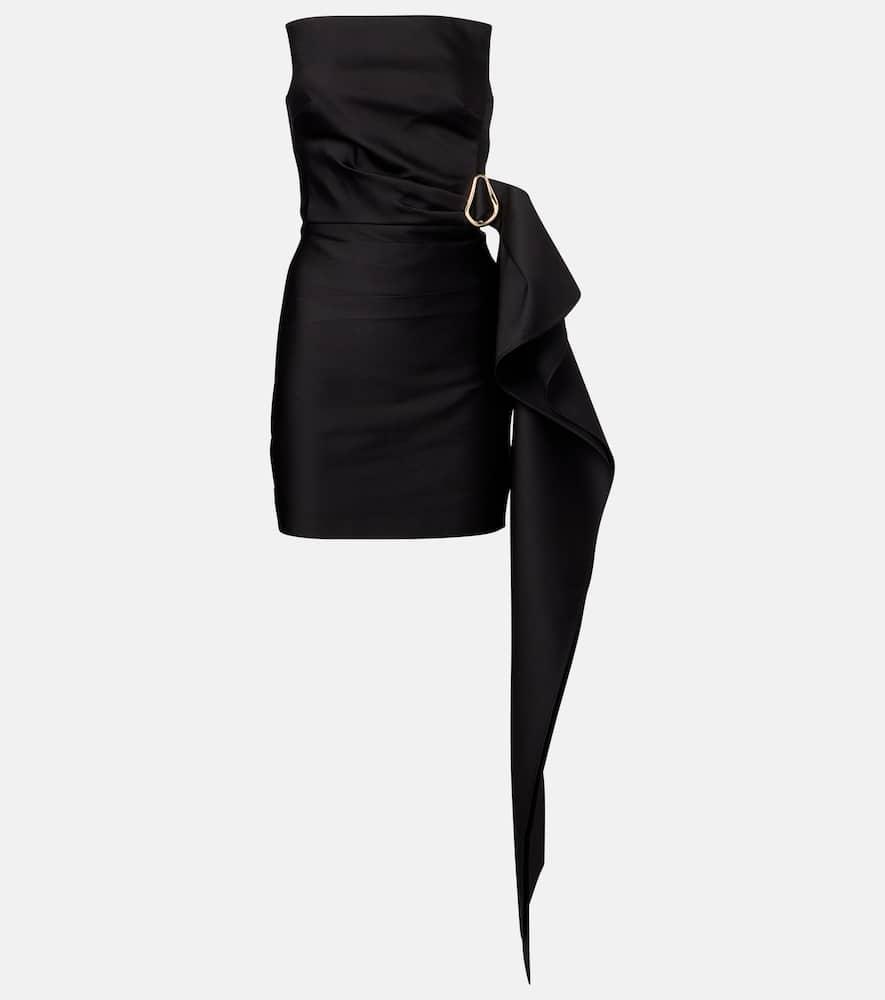 roland mouret draped strapless taffeta minidress