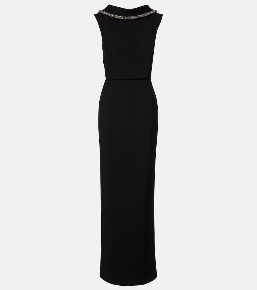 roland mouret embellished crêpe gown