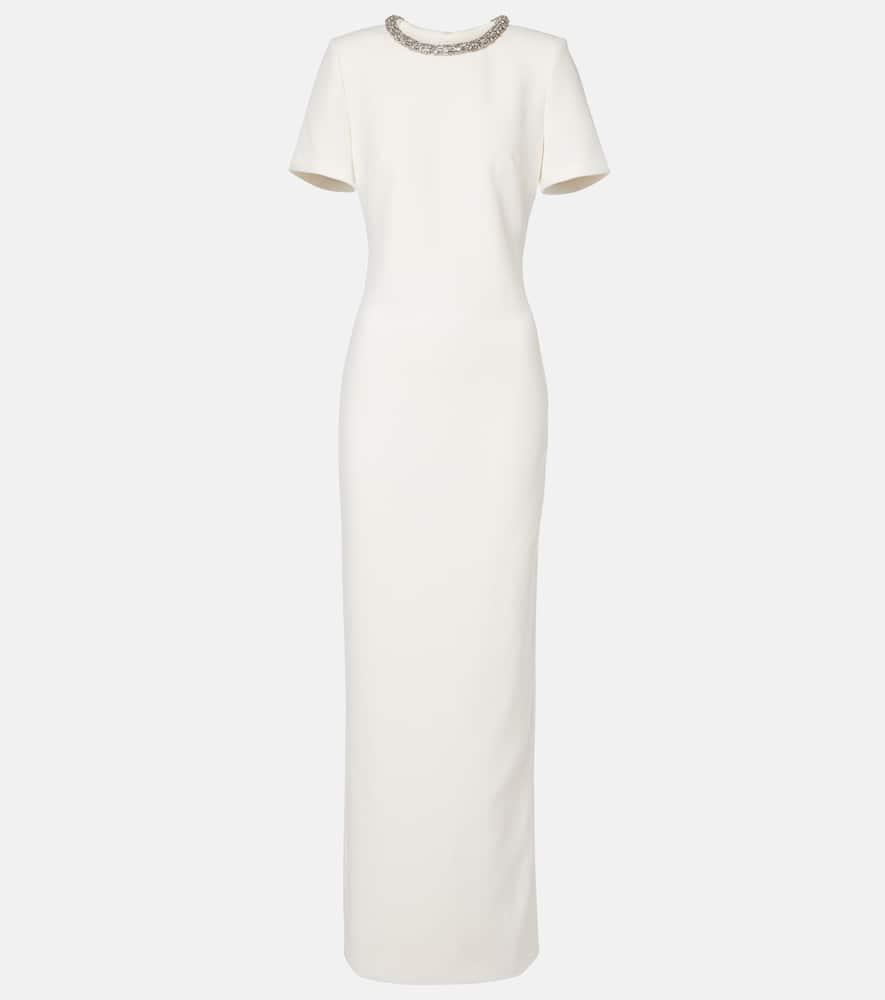 roland mouret embellished crêpe gown