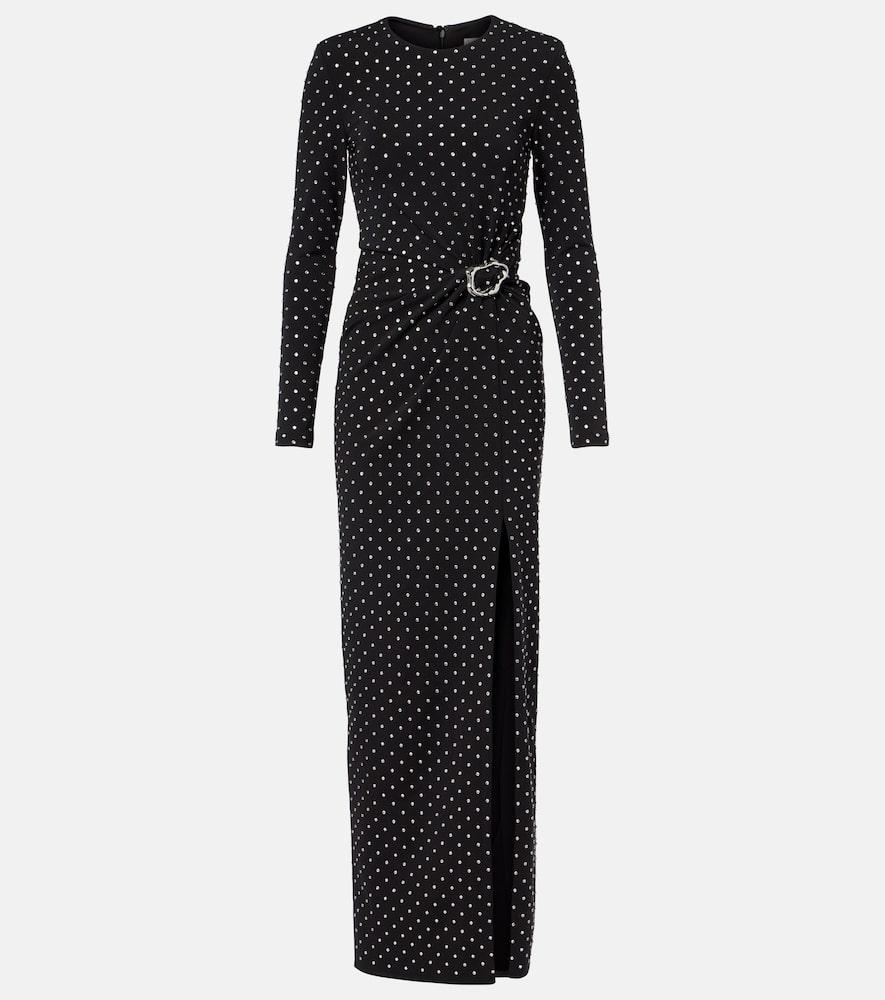 roland mouret embellished gathered jersey gown