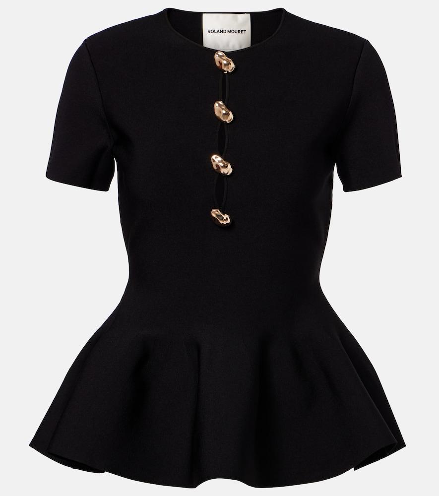 roland mouret embellished peplum top