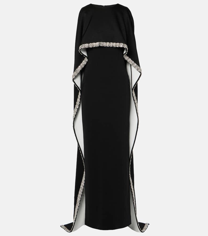 roland mouret embellished satin crêpe gown