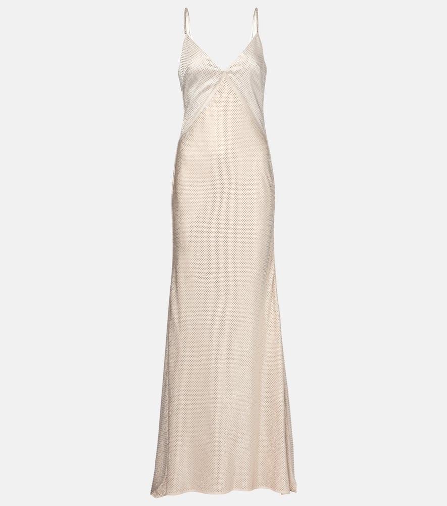 roland mouret embellished satin gown