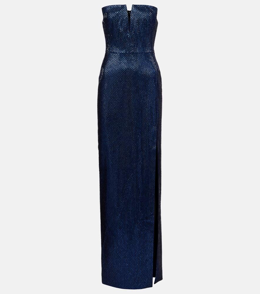 roland mouret embellished strapless crêpe gown
