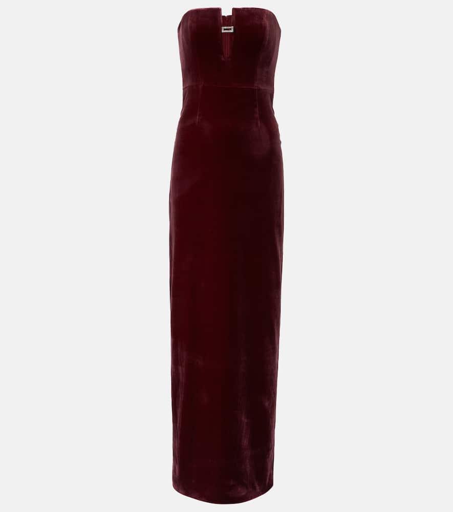roland mouret embellished velvet bustier gown