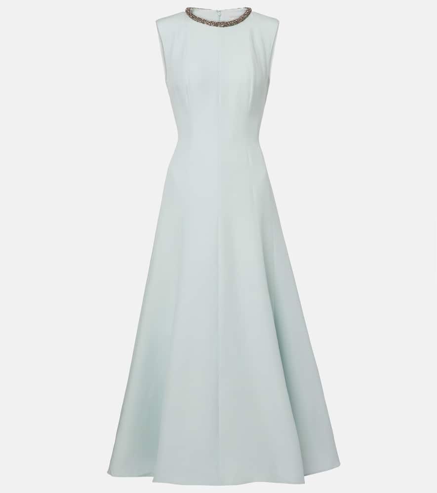 roland mouret embellished wool and silk midi dress