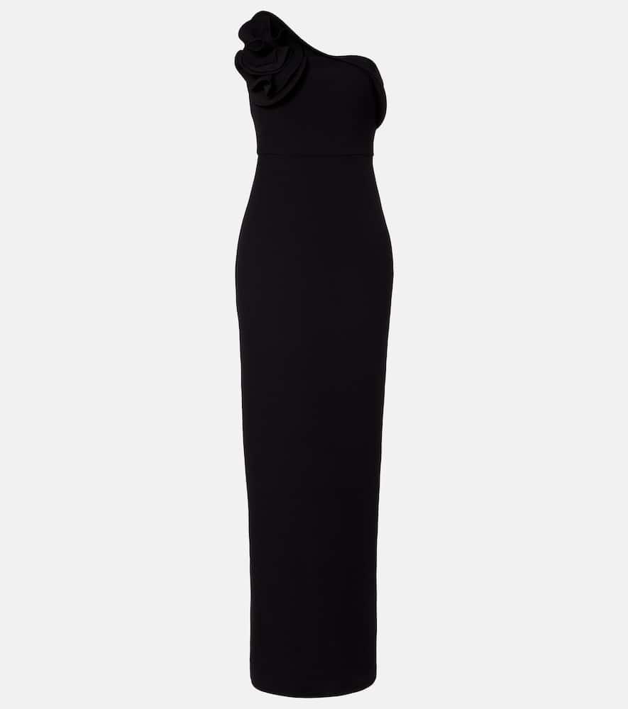 roland mouret floral asymmetric corset gown