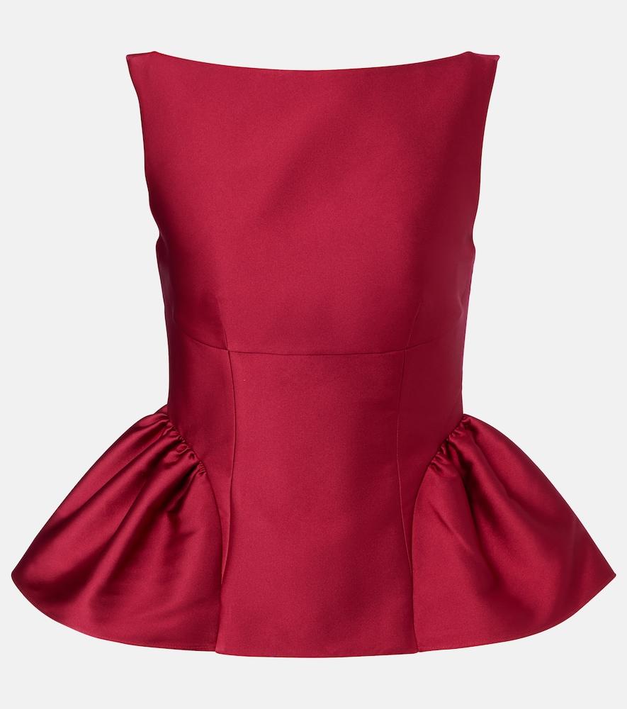 roland mouret peplum taffeta top