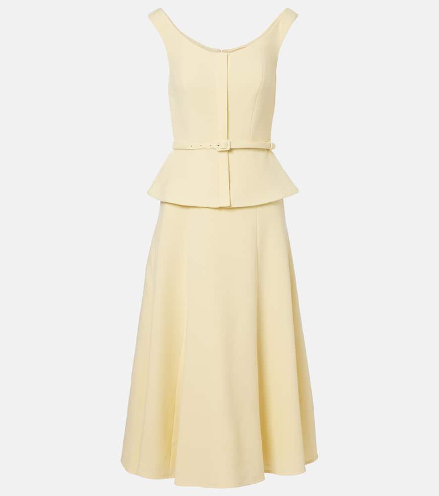 roland mouret peplum wool crêpe midi dress