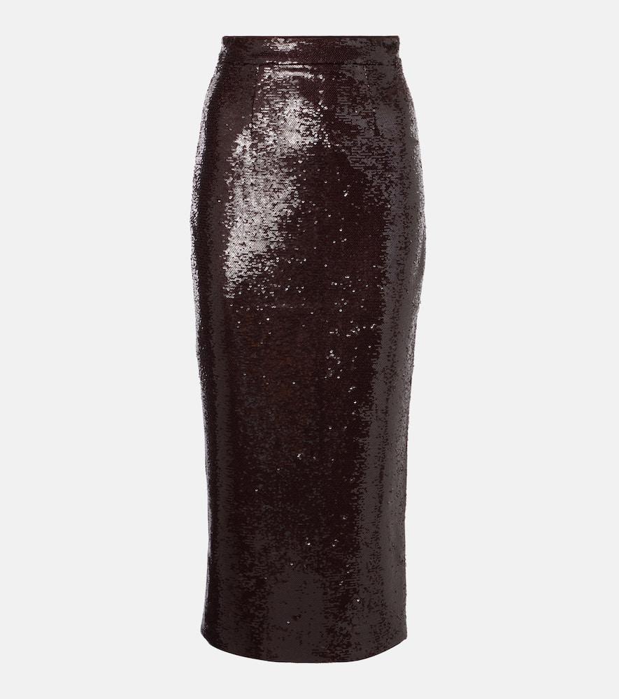 roland mouret sequined midi skirt