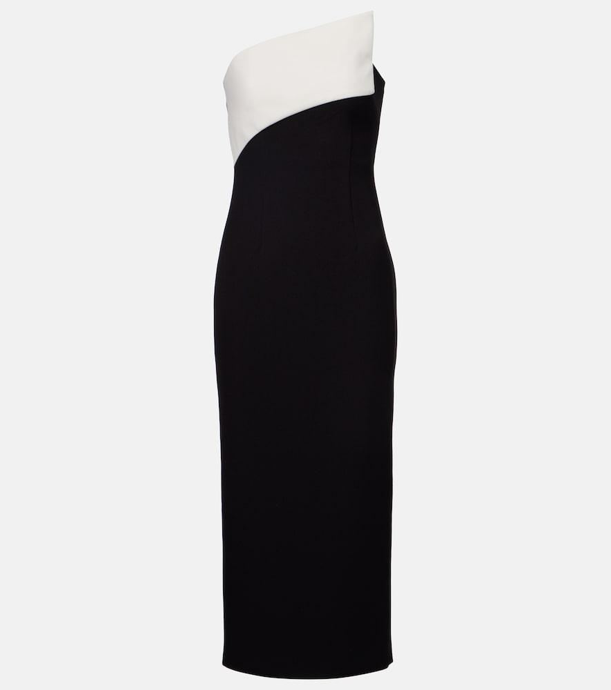roland mouret strapless asymmetric crêpe cocktail dress