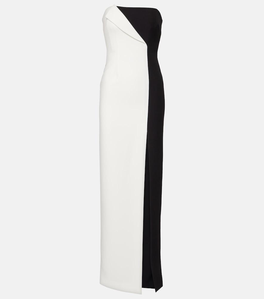 roland mouret strapless crêpe gown