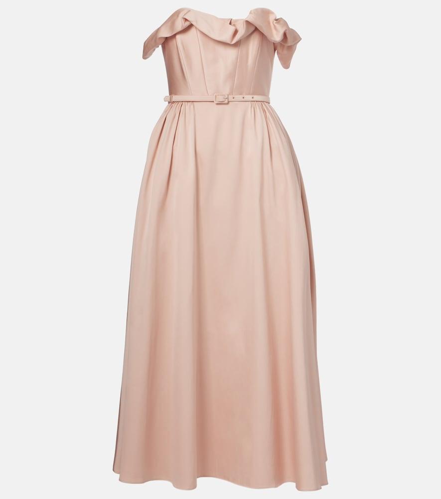 roland mouret strapless ruffled midi dress