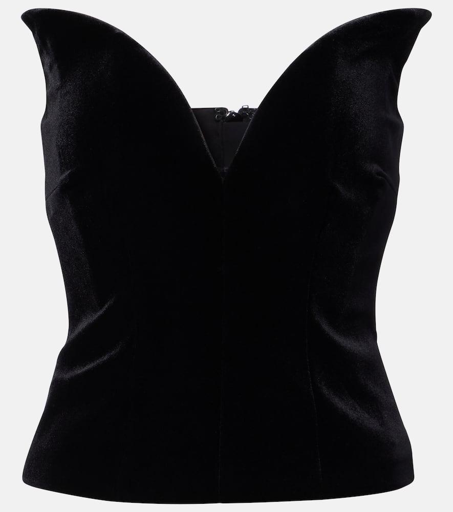 roland mouret velvet corset top