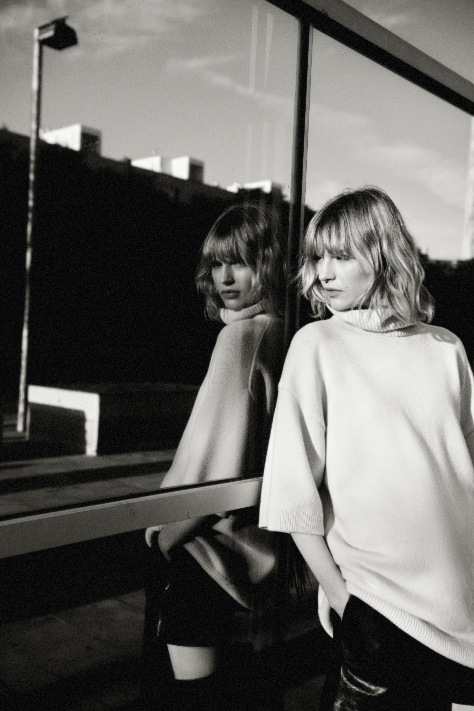 roll-neck wool sweater