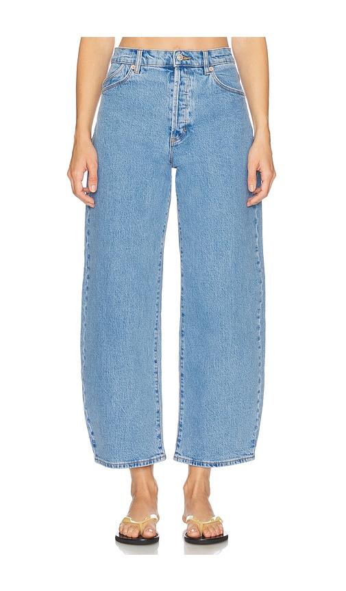 rolla's gigi barrel jeans in blue.