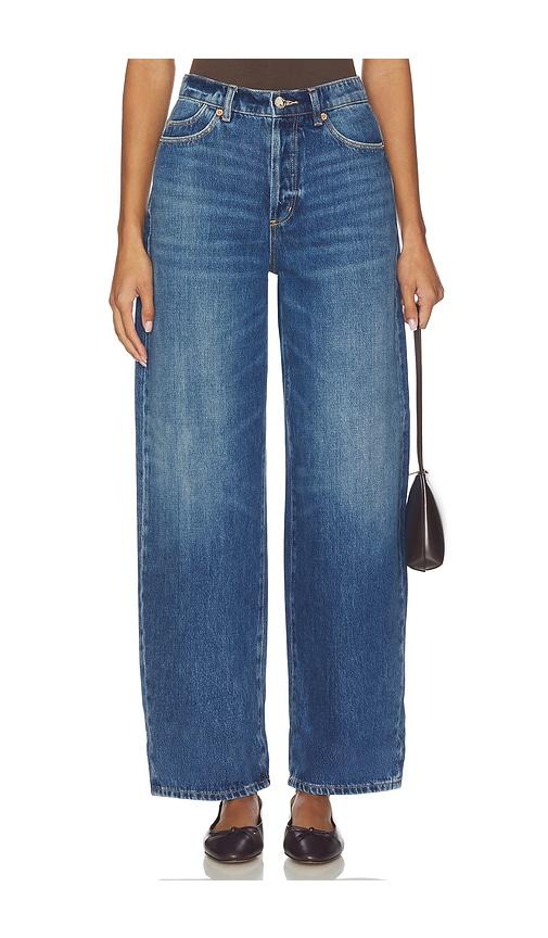 rolla's gigi barrel jeans in blue.