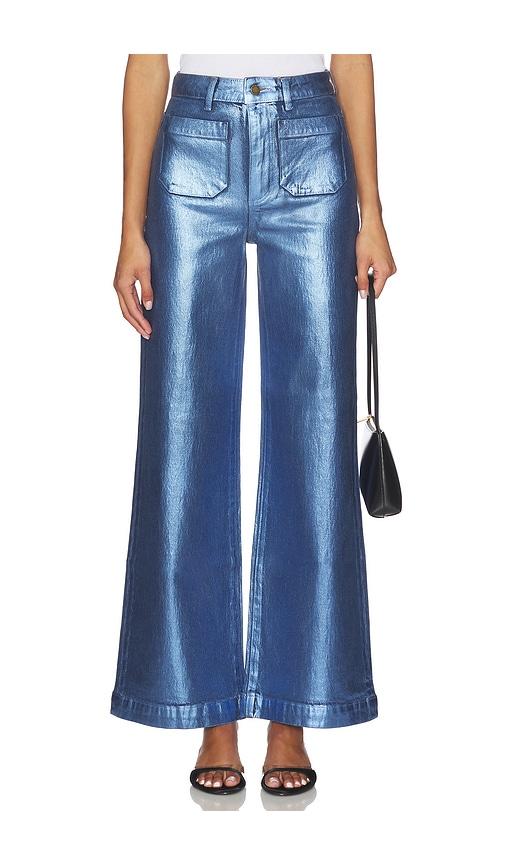 rolla's sailor long wide leg jeans in blue.