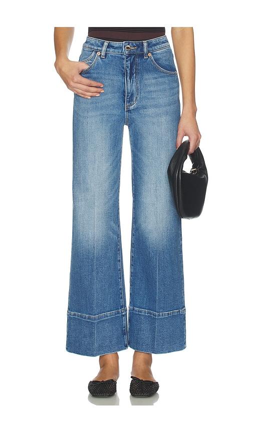 rolla's sailor scoop straight jeans in blue.