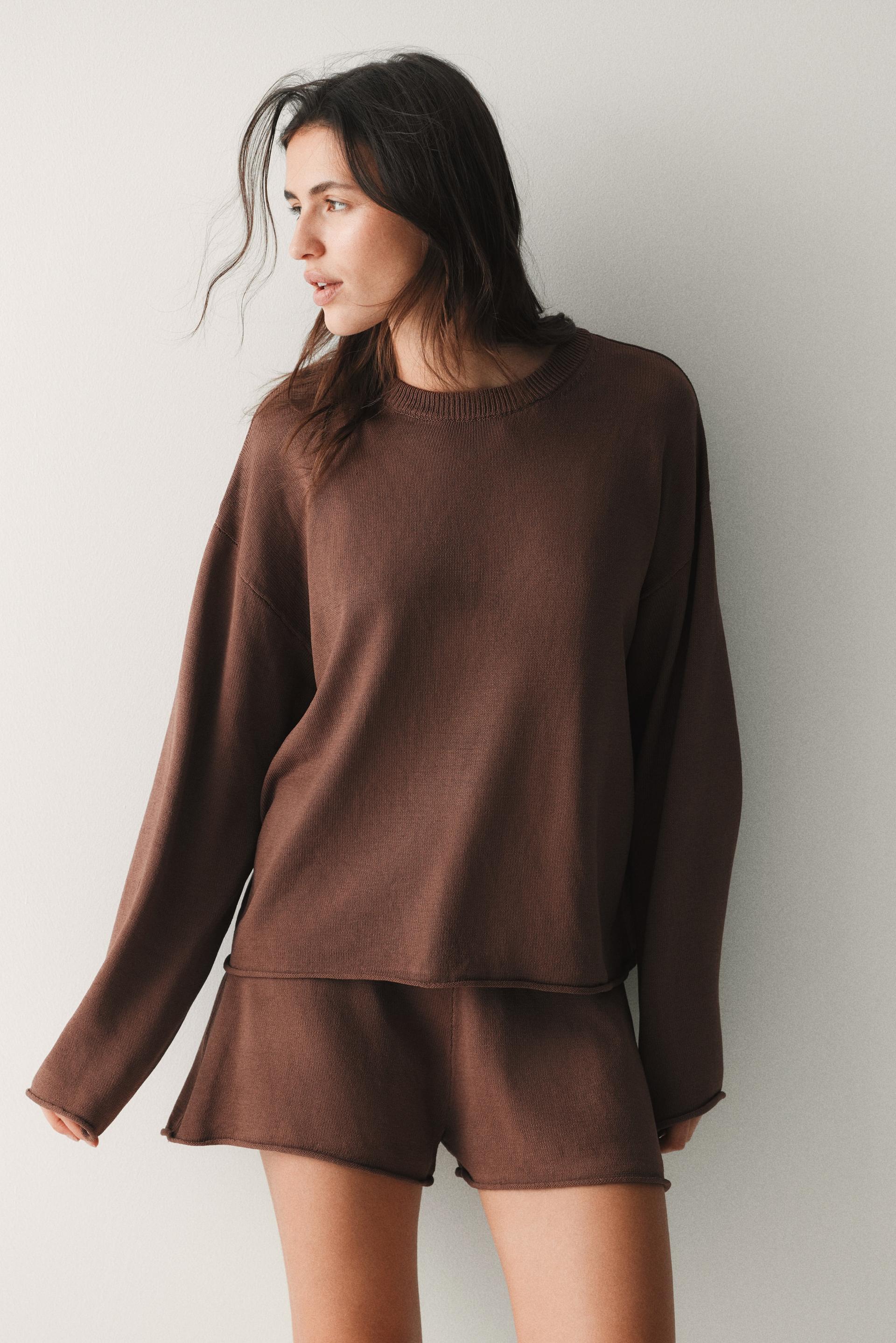 rolled-edge sweater