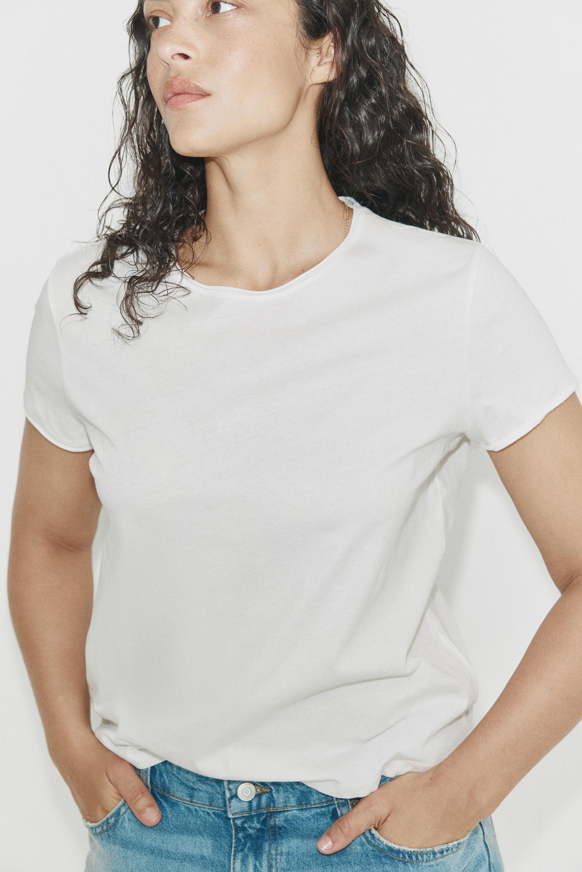 rolled-edge t-shirt