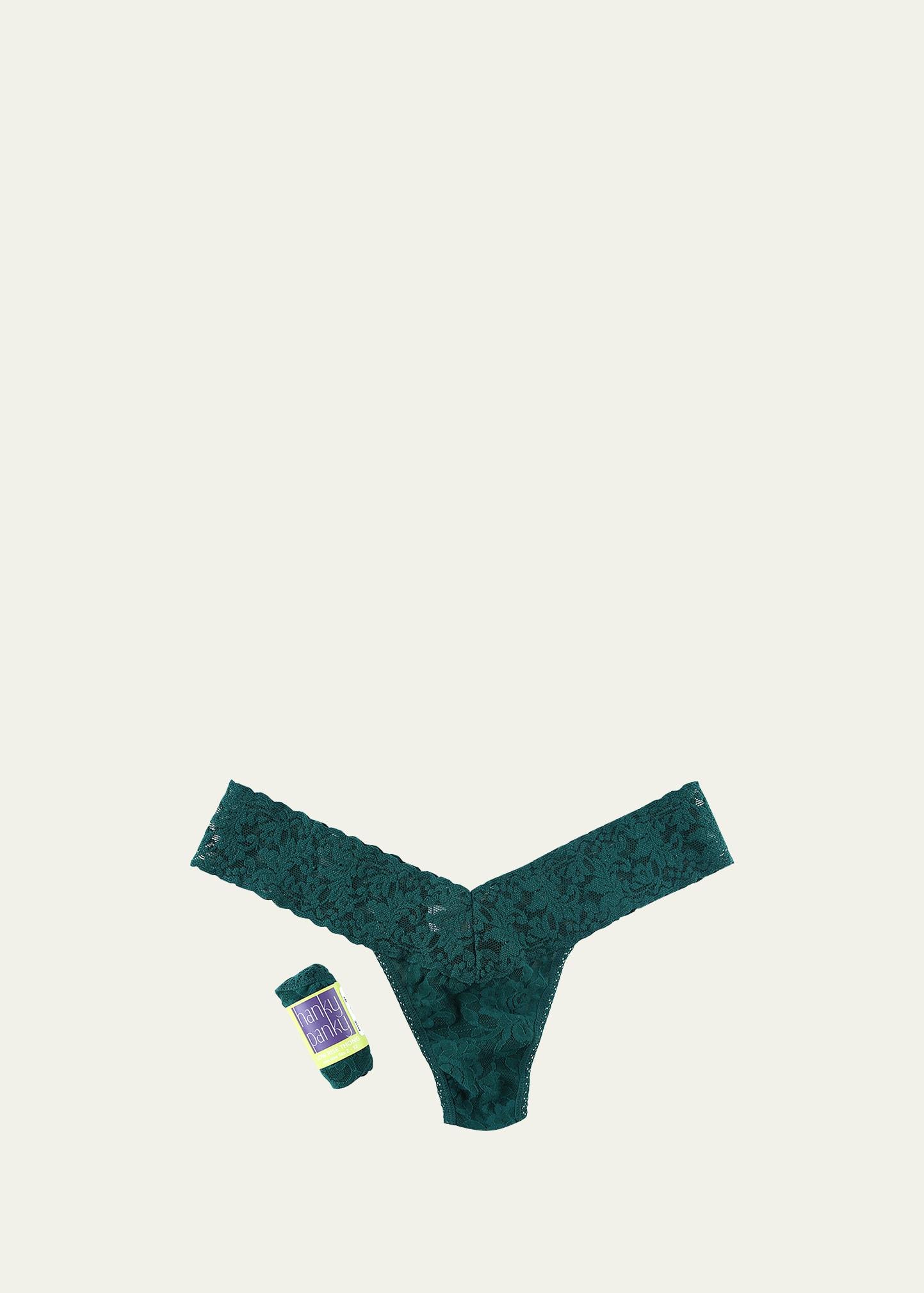 rolled low-rise lace thong