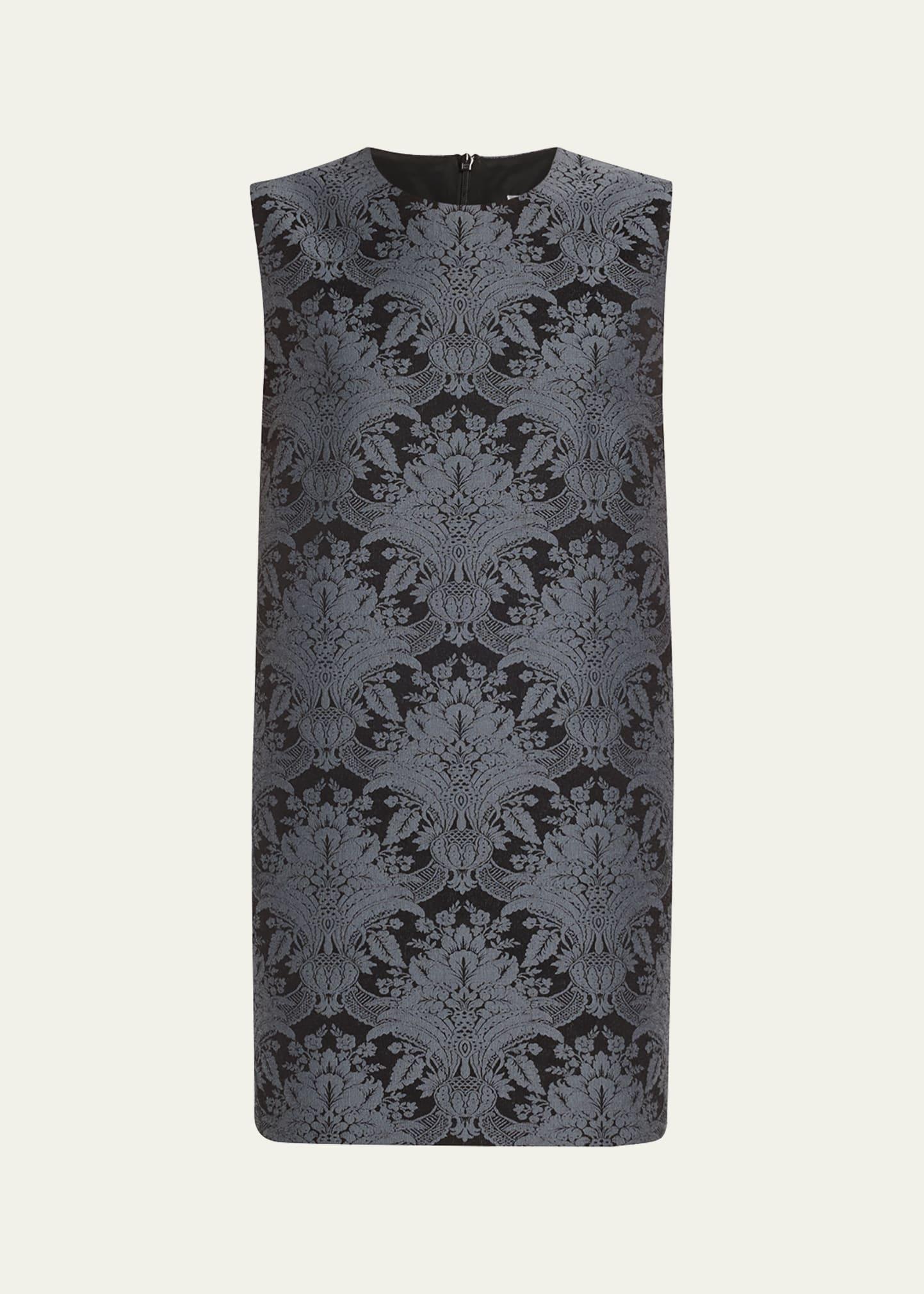 romania baroque jacquard sleeveless mini dress