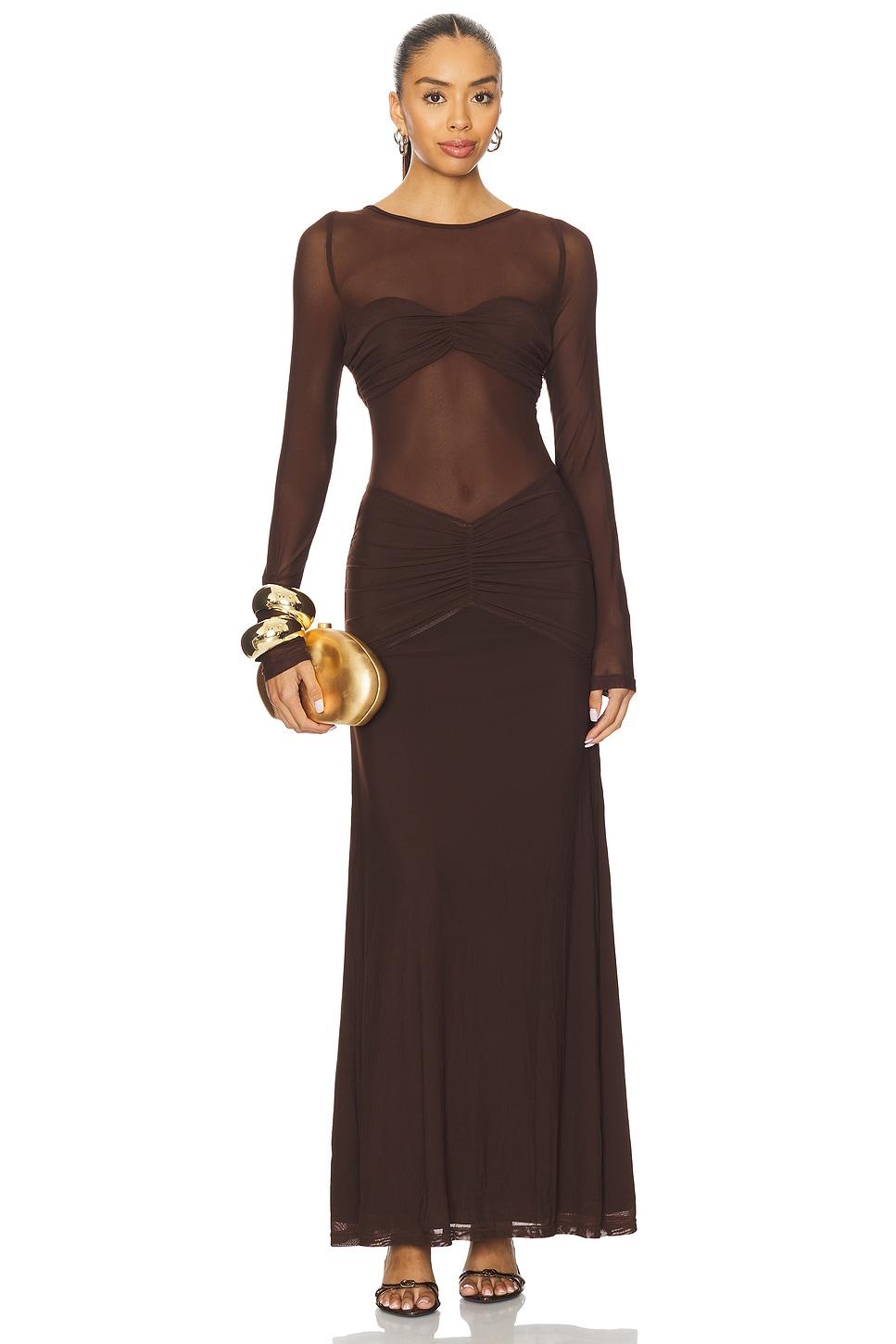 romy ruched maxi dress