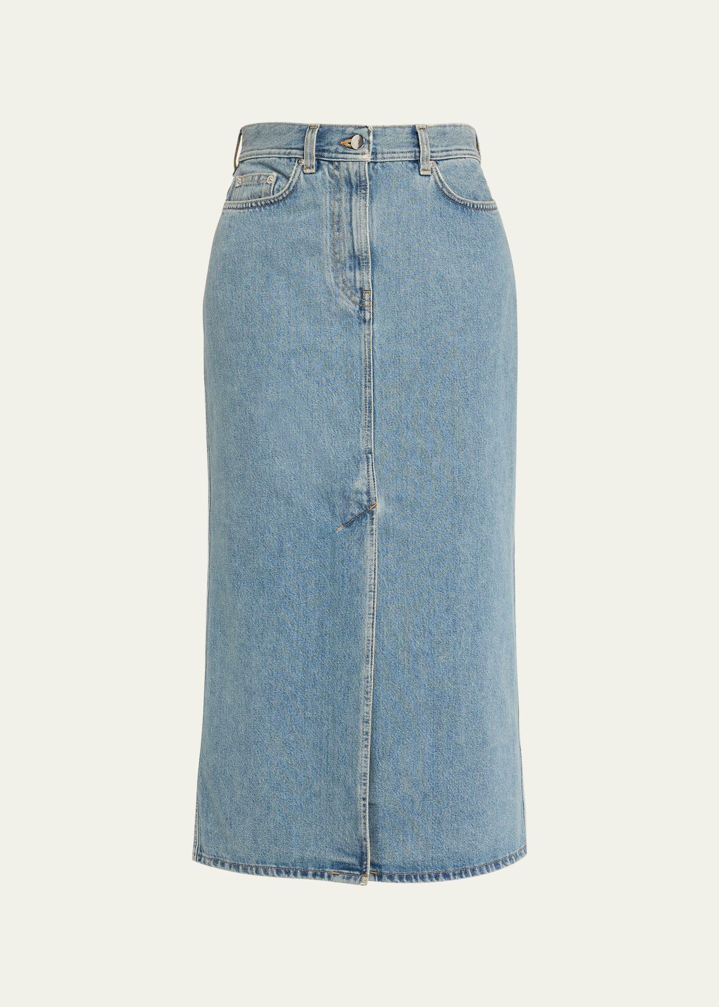 rona denim long skirt