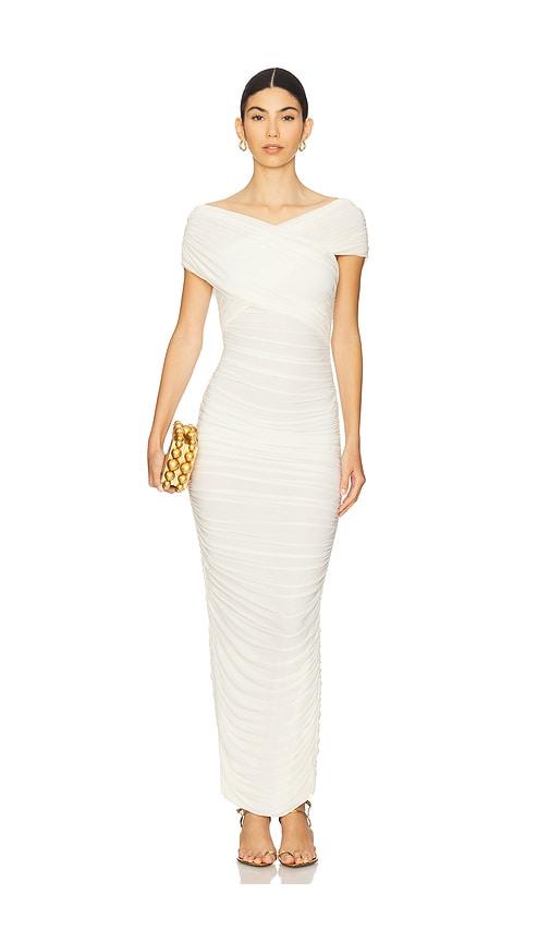 ronny kobo amira dress in ivory.
