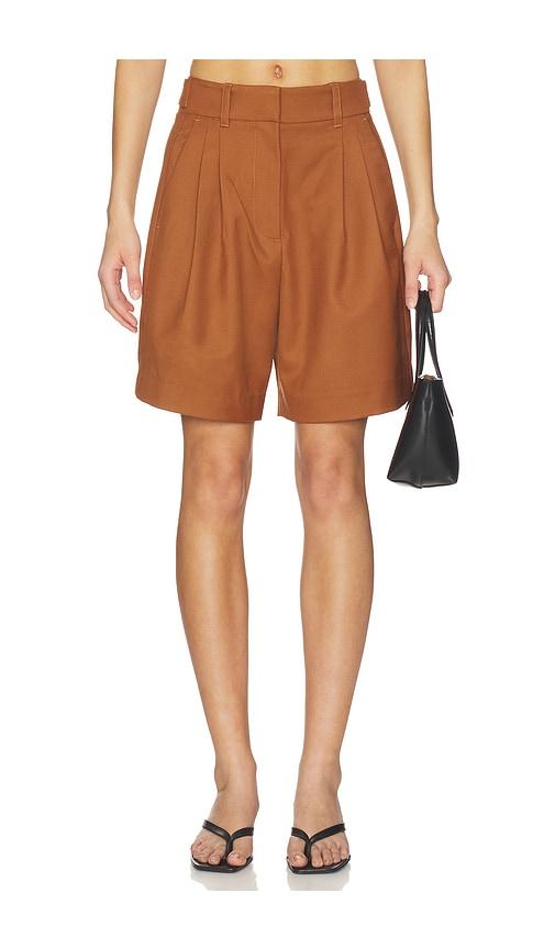 ronny kobo andora shorts in rust.