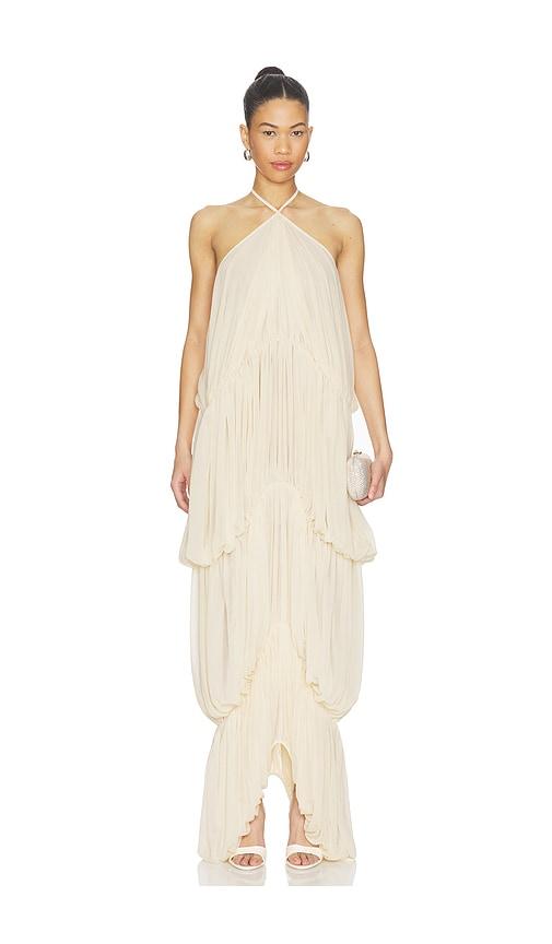 ronny kobo bia dress in ivory.