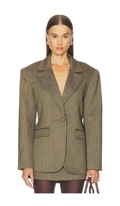 ronny kobo birch blazer in brown.