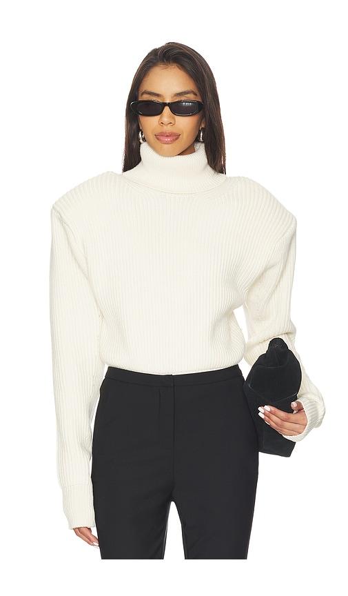 ronny kobo camilla knit top in ivory.