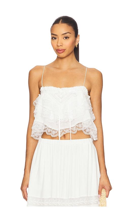 ronny kobo carlton top in ivory.