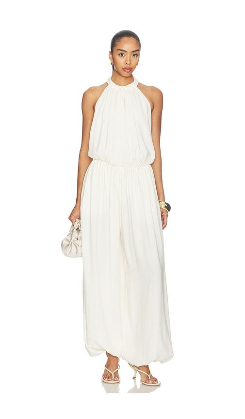 ronny kobo dixie jumpsuit in ivory.