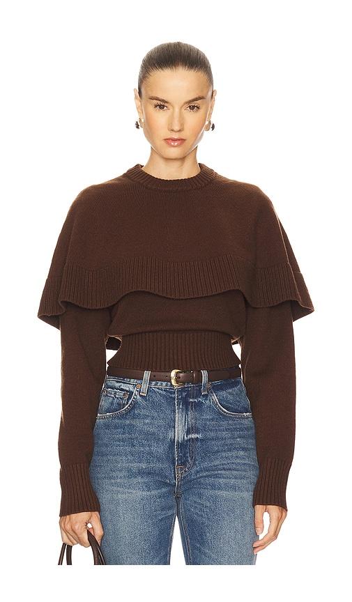 ronny kobo evian knit top in chocolate.