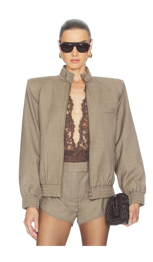 ronny kobo fariah jacket in taupe.