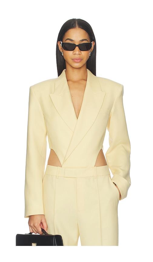 ronny kobo florina bodysuit in yellow.
