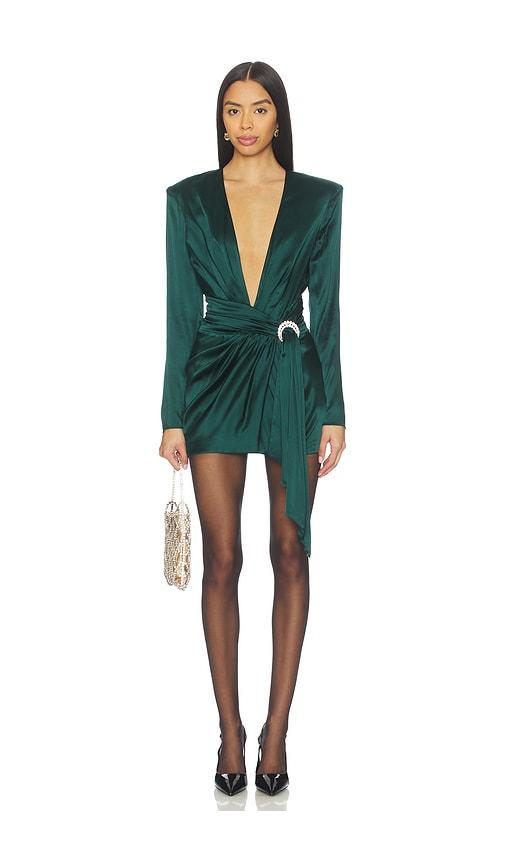 ronny kobo kit dress in dark green.