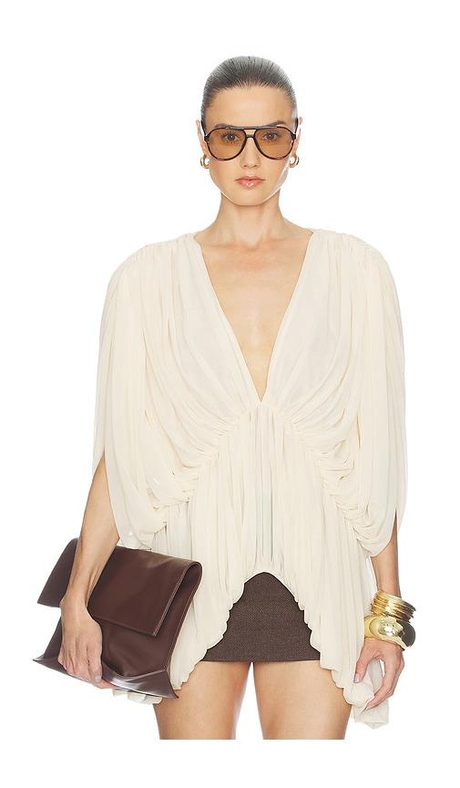 ronny kobo lenore top in ivory.