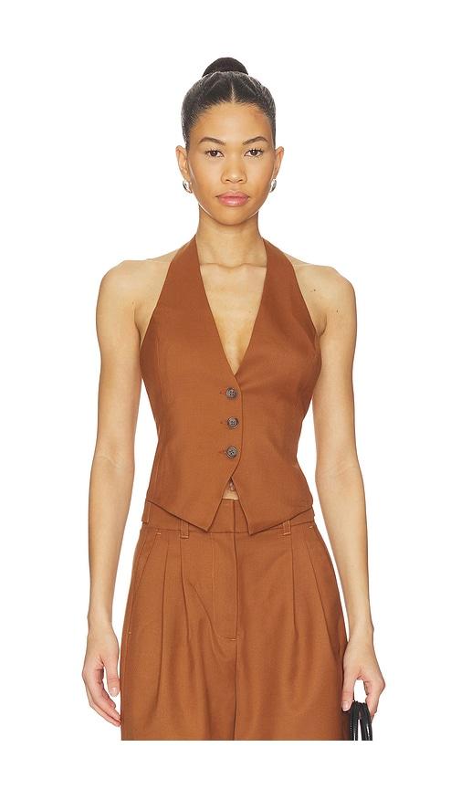 ronny kobo lido vest in rust.