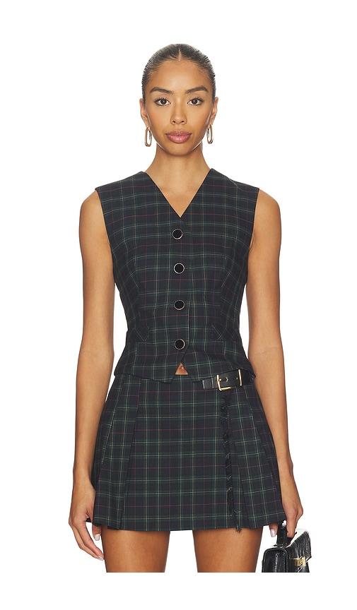 ronny kobo lily vest in dark green.