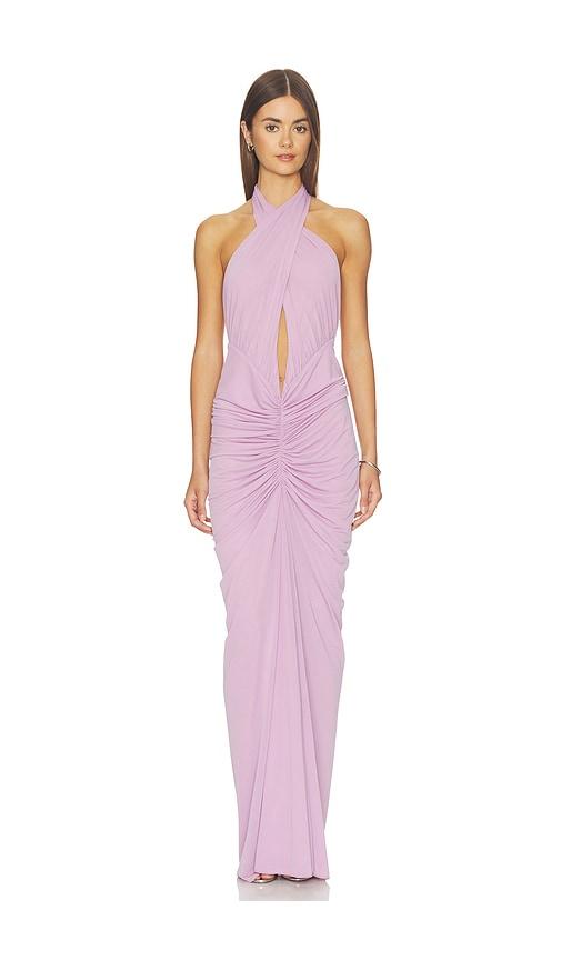 ronny kobo monique dress in lavender.
