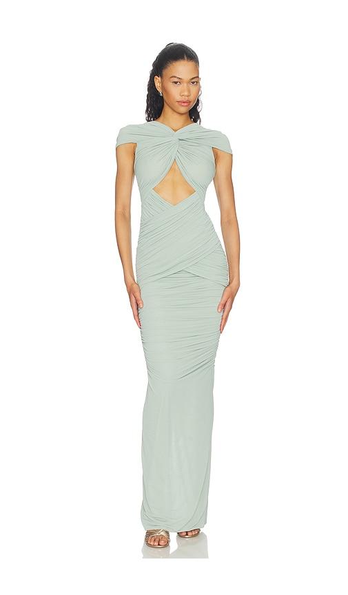 ronny kobo nasha dress in sage.