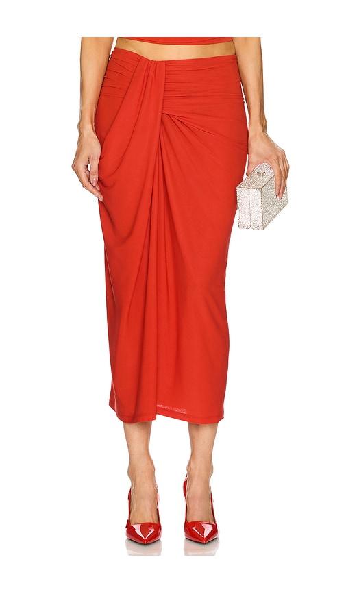 ronny kobo rosalie skirt in red.